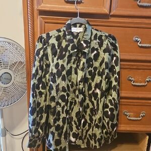 Never Fully Dressed Green and Black Blouse